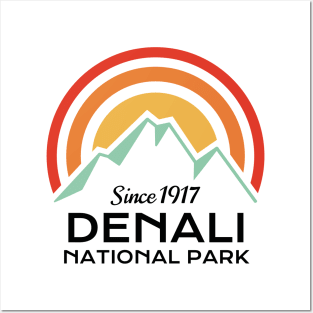 Denali National Park Retro Sticker Posters and Art